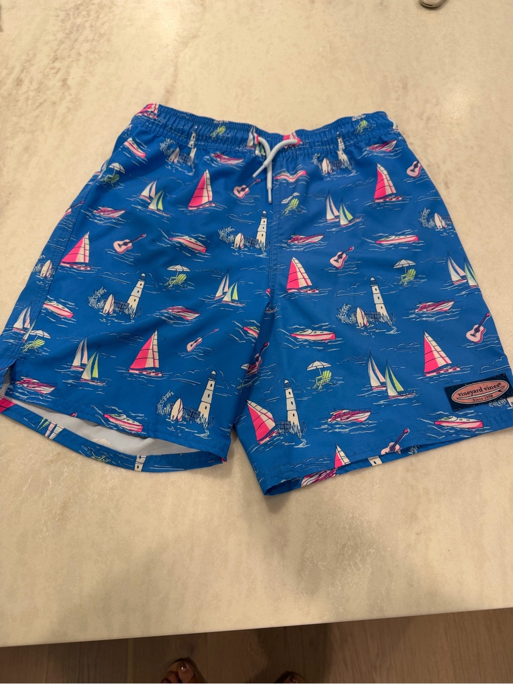 Vineyard Vines Blue Nautical Boat & Sail Print